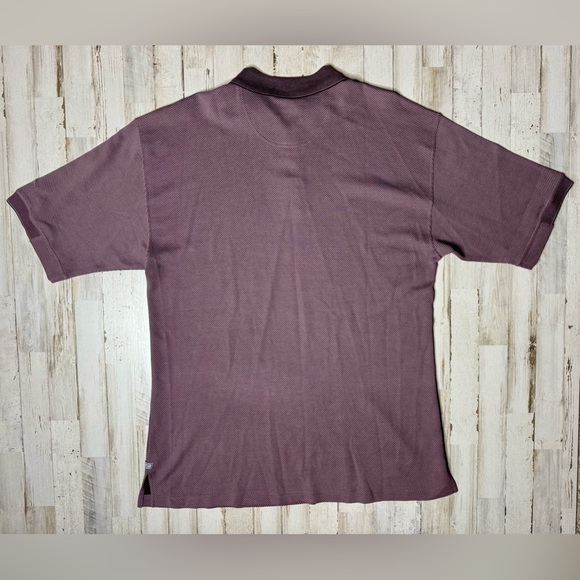Tommy Bahama Silk Cotton Polo Shirt Mens Large Purple Golf Short Sleeve Classic - Picture 7 of 9